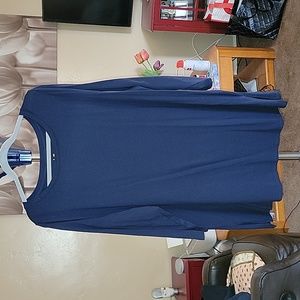 Belle by Kim Gravel,dark blue, 3/4 sleeve, tunic, 2x, round neck
